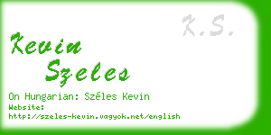 kevin szeles business card